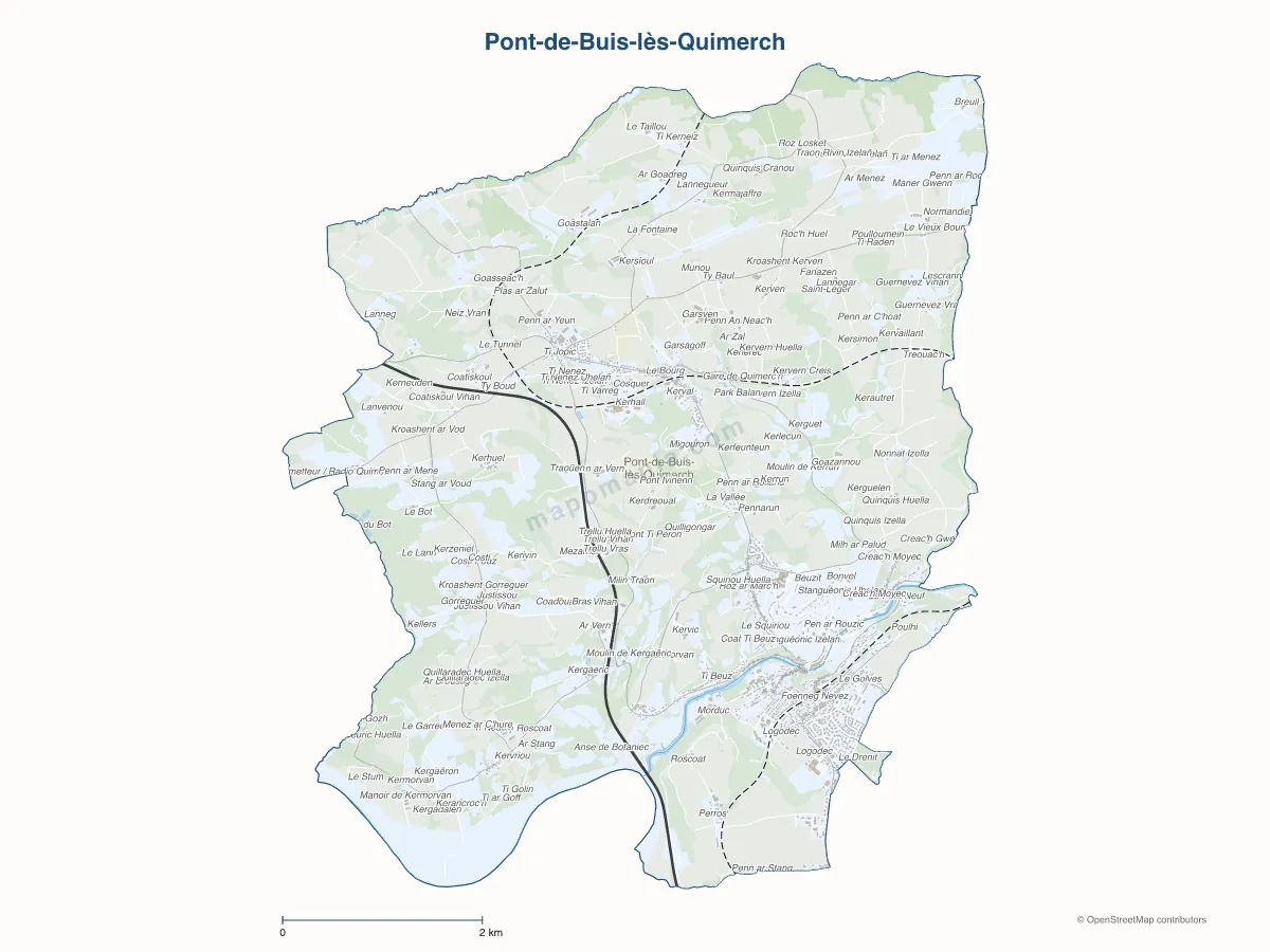 Carte de Pont-de-Buis-lès-Quimerch à personnaliser