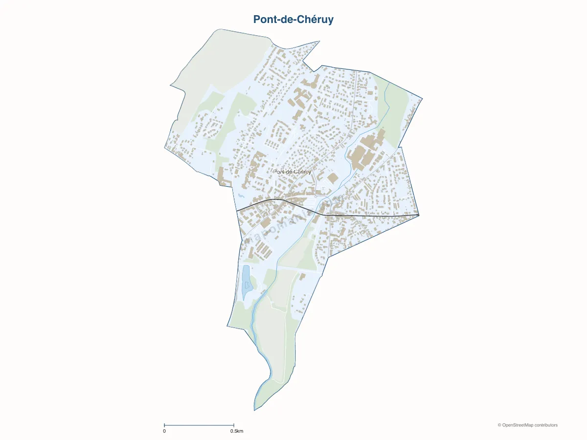 Carte de Pont-de-Chéruy à personnaliser