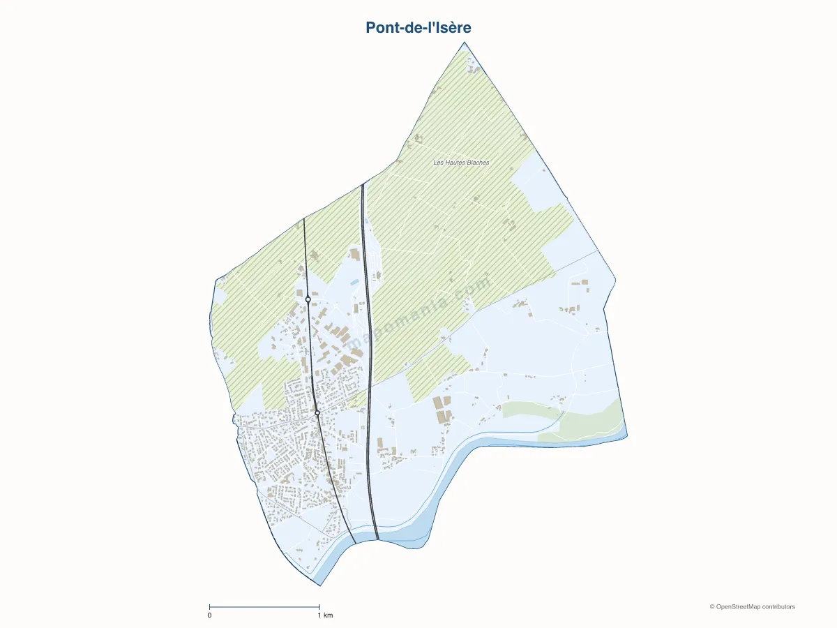 Carte de Pont-de-l'Isère à personnaliser