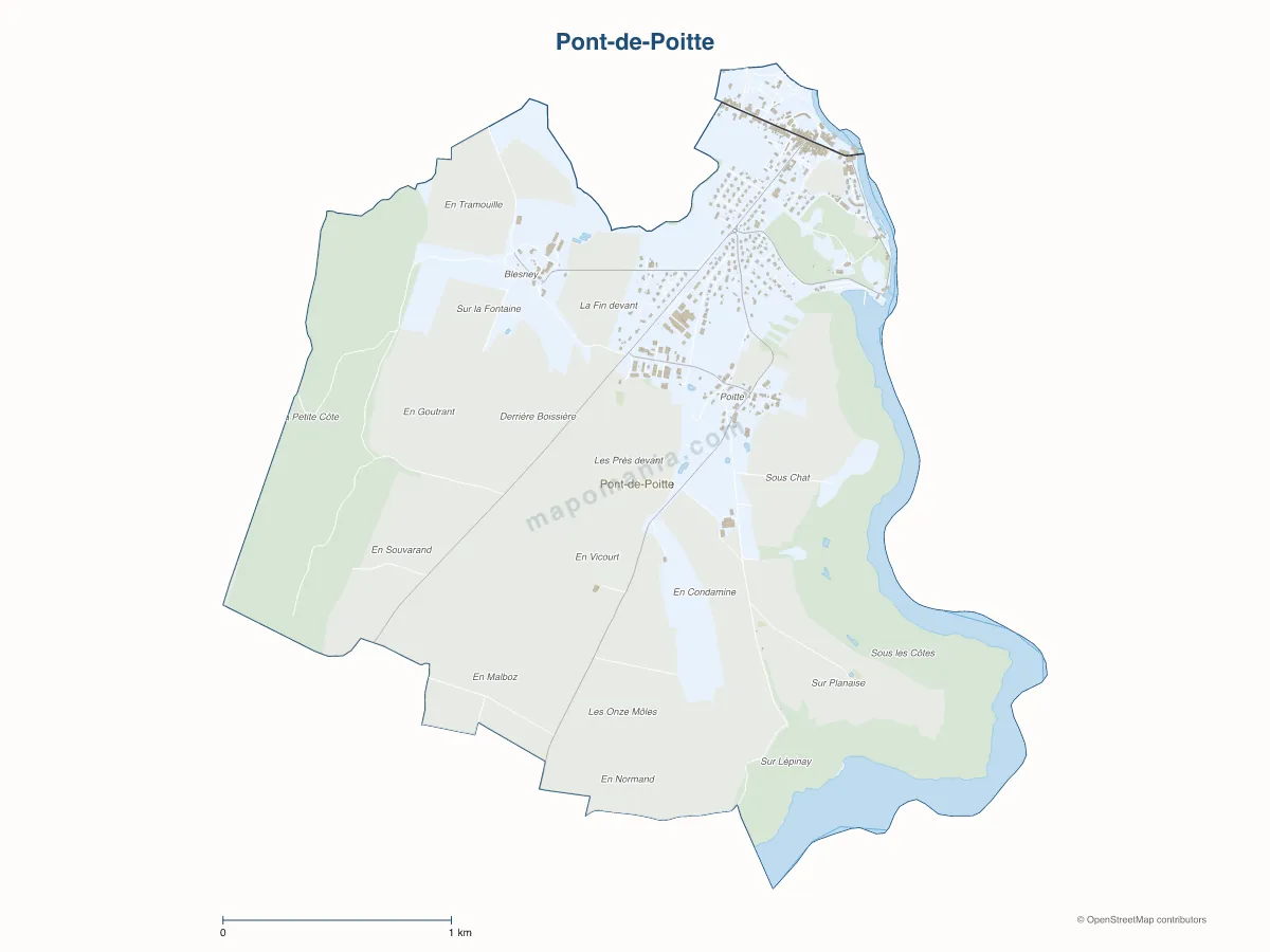 Carte de Pont-de-Poitte à personnaliser