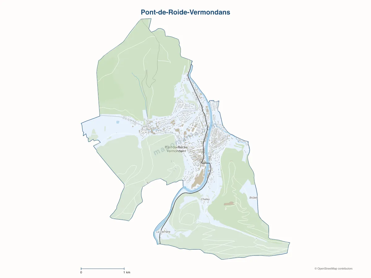 Carte de Pont-de-Roide-Vermondans à personnaliser