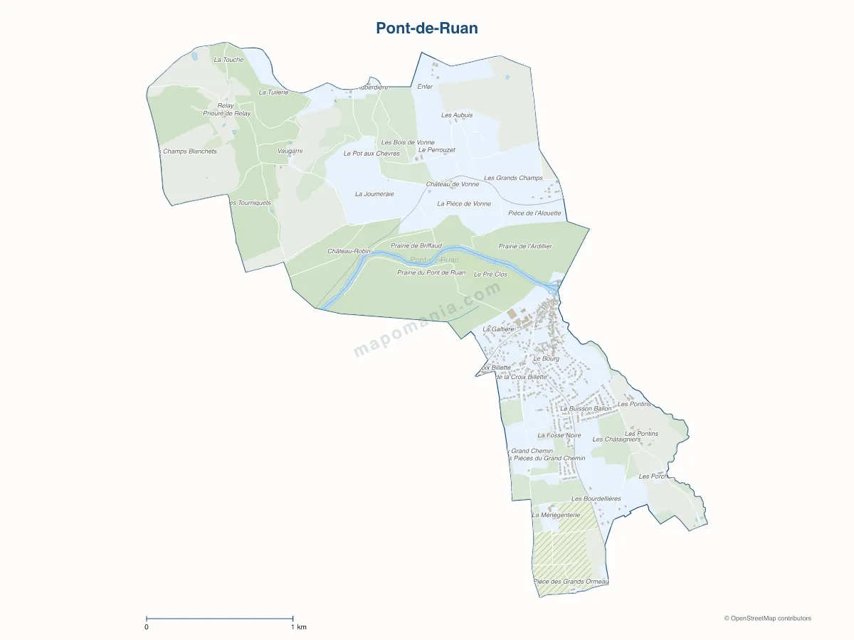 Carte de Pont-de-Ruan à personnaliser