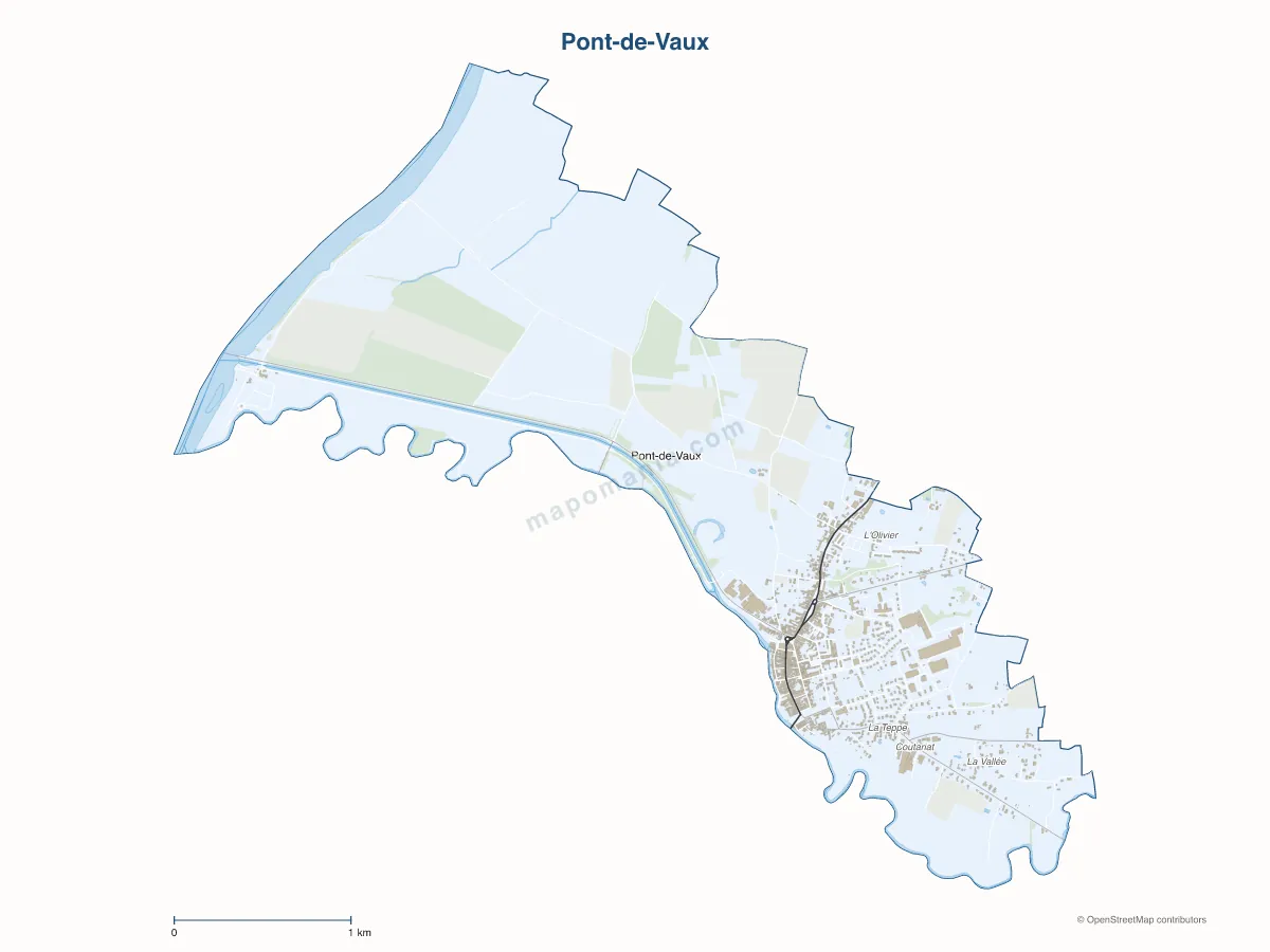 Carte de Pont-de-Vaux à personnaliser