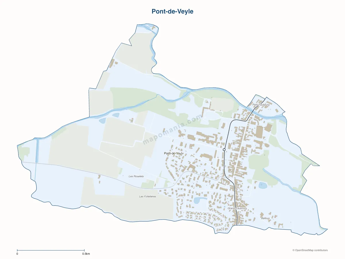 Carte de Pont-de-Veyle à personnaliser
