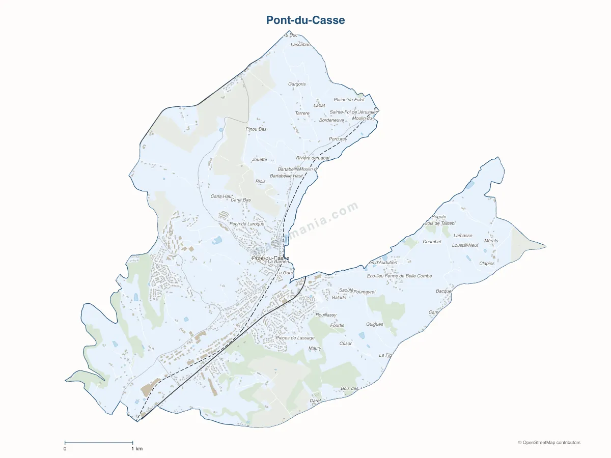 Carte de Pont-du-Casse à personnaliser