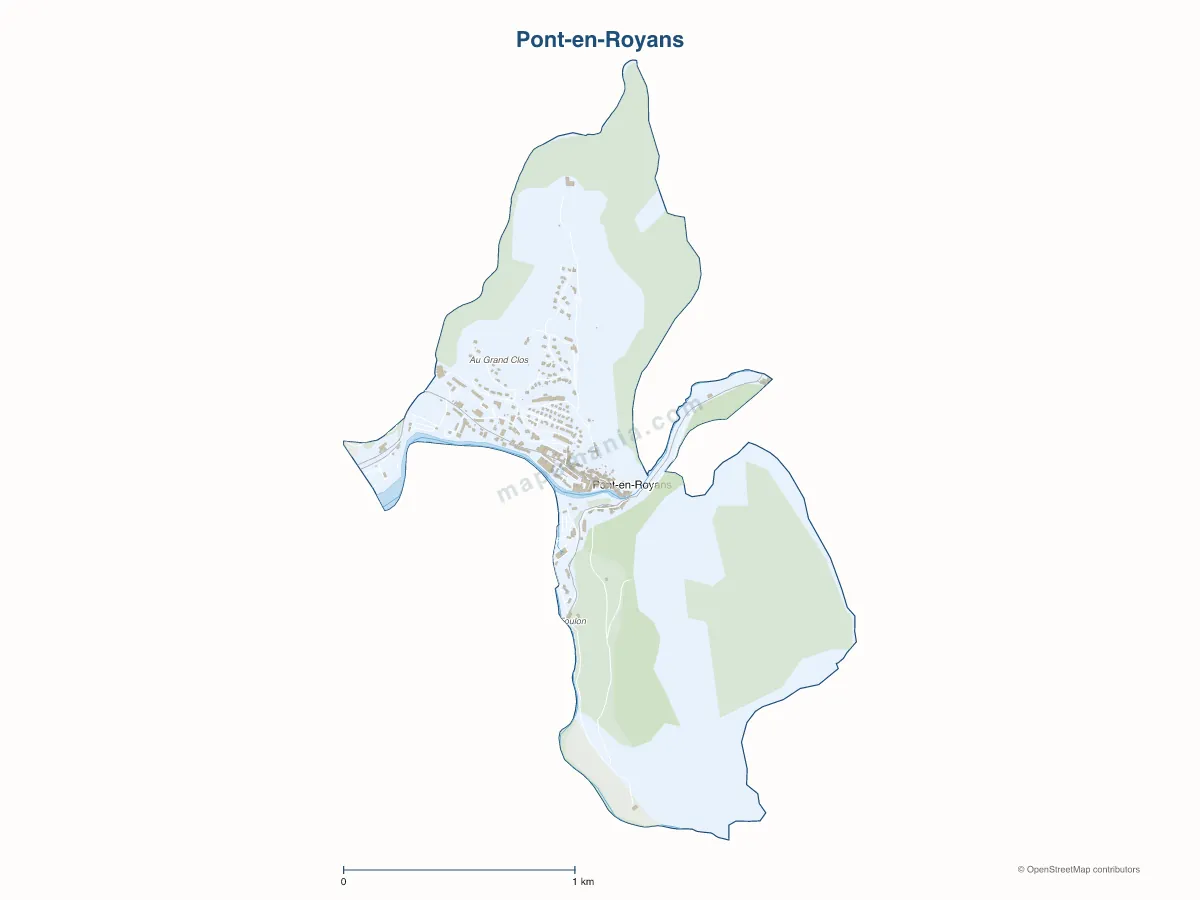Carte de Pont-en-Royans à personnaliser