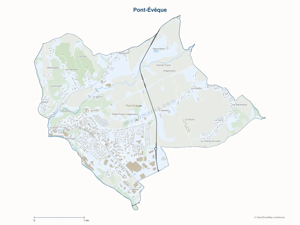 Carte de Pont-Évêque à personnaliser
