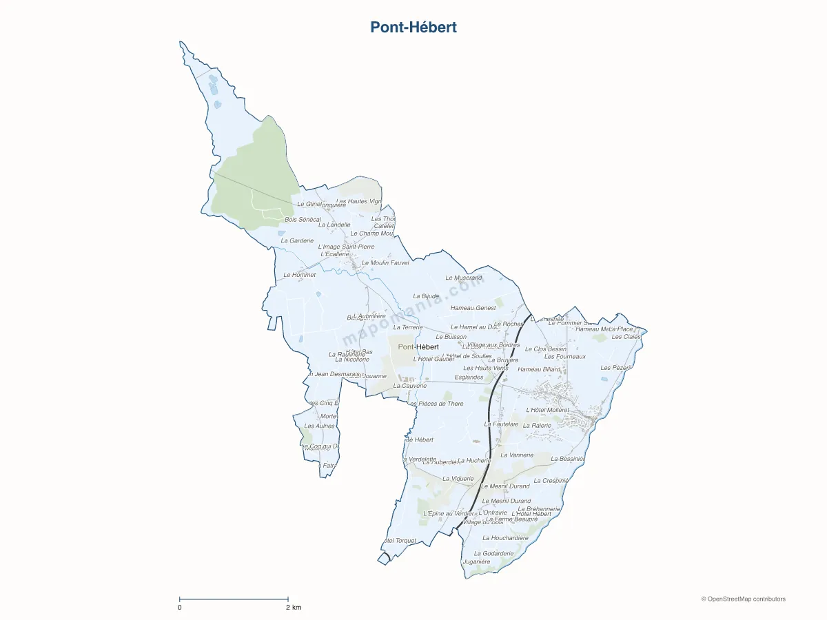 Carte de Pont-Hébert à personnaliser