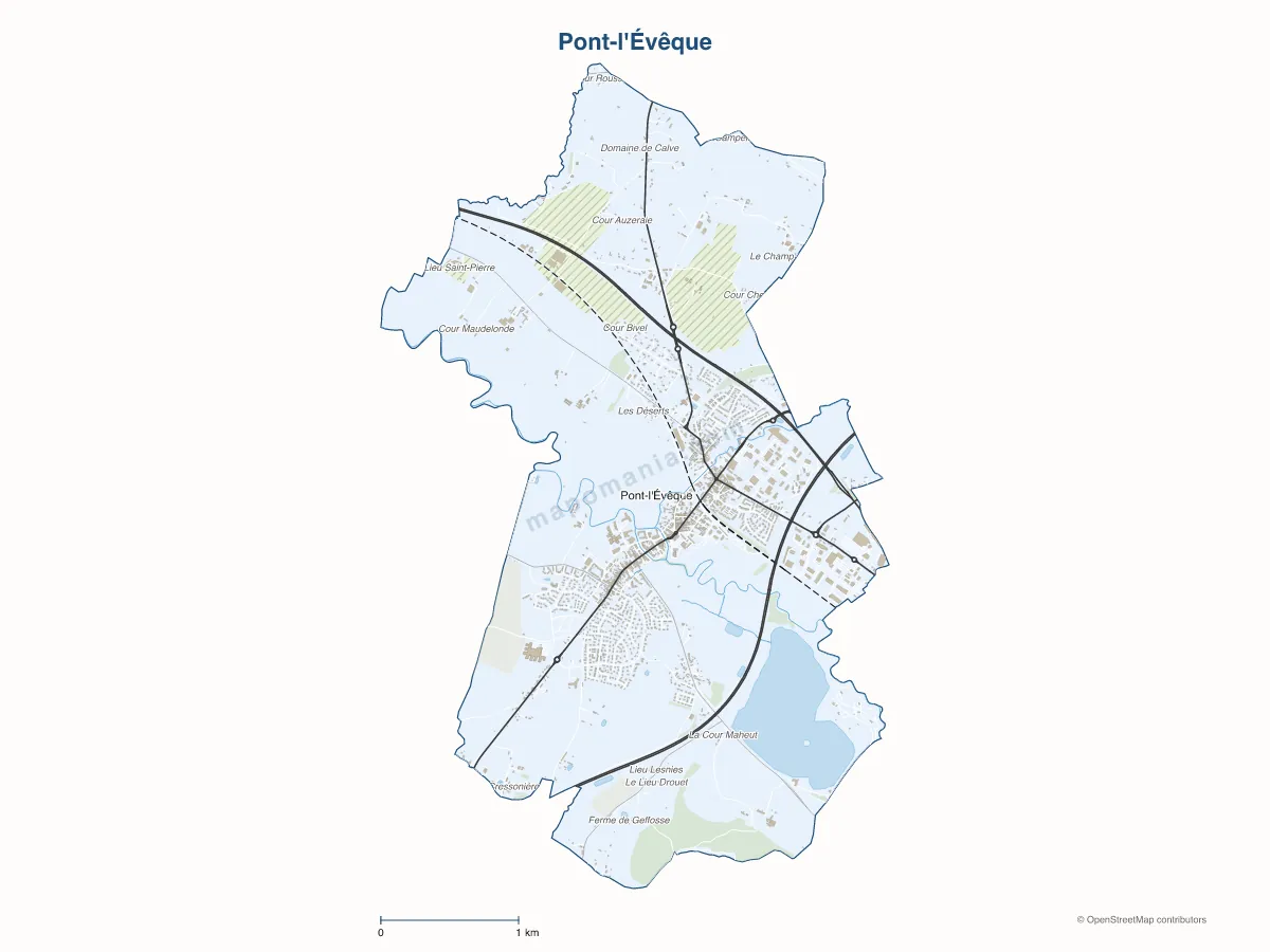 Carte de Pont-l'Évêque à personnaliser