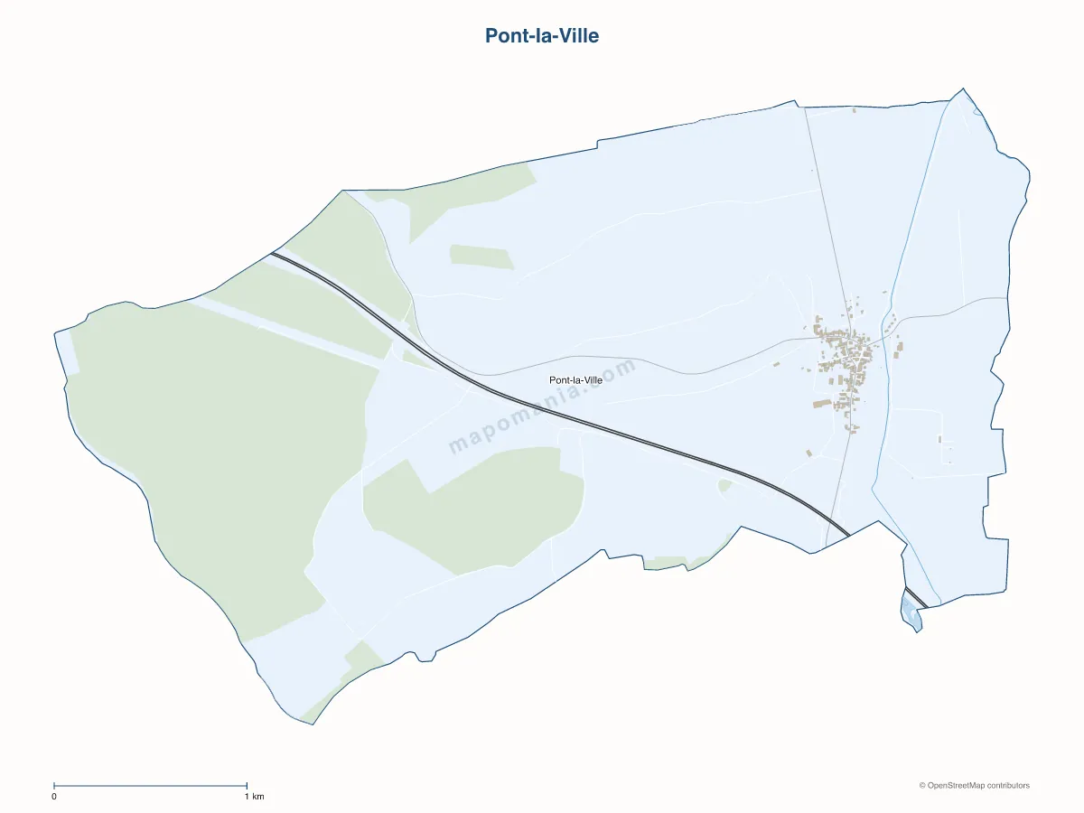 Carte de Pont-la-Ville à personnaliser