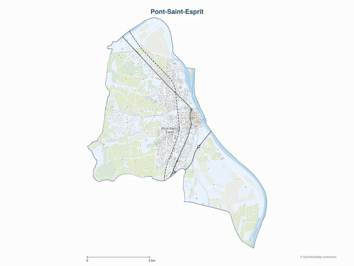 Carte de Pont-Saint-Esprit à personnaliser