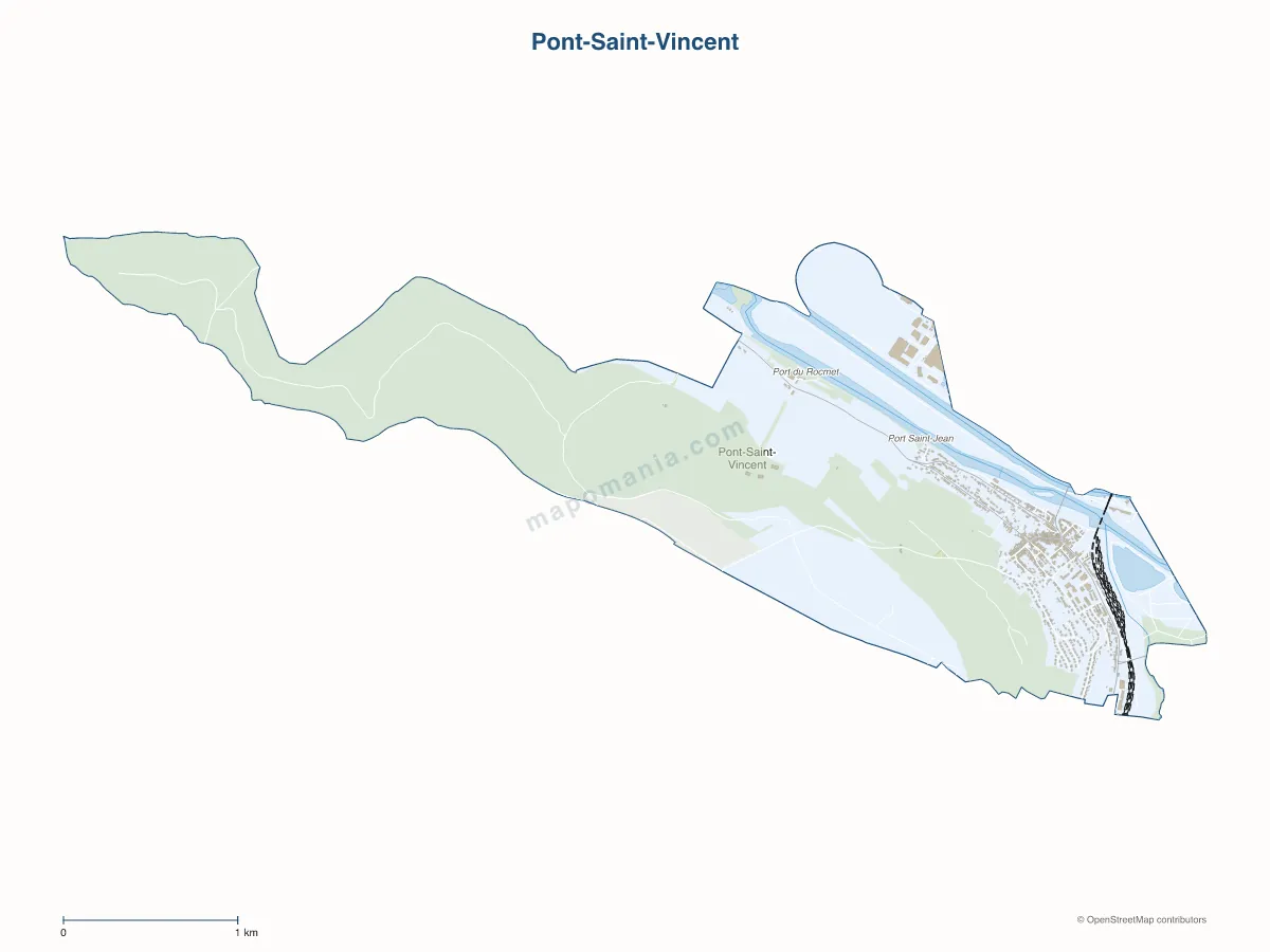 Carte de Pont-Saint-Vincent à personnaliser