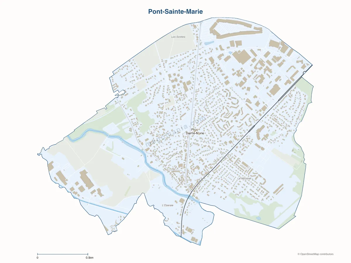 Carte de Pont-Sainte-Marie à personnaliser