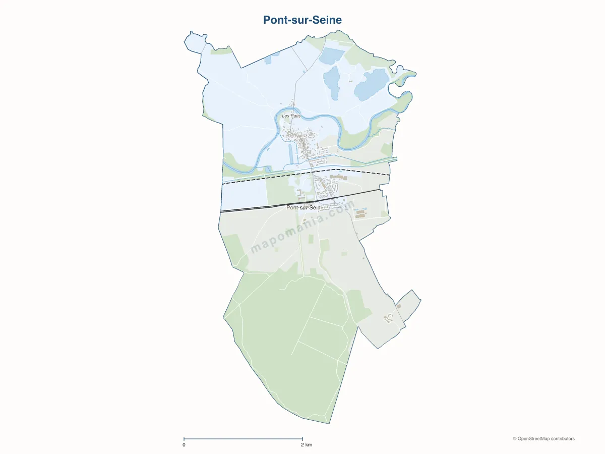 Carte de Pont-sur-Seine à personnaliser