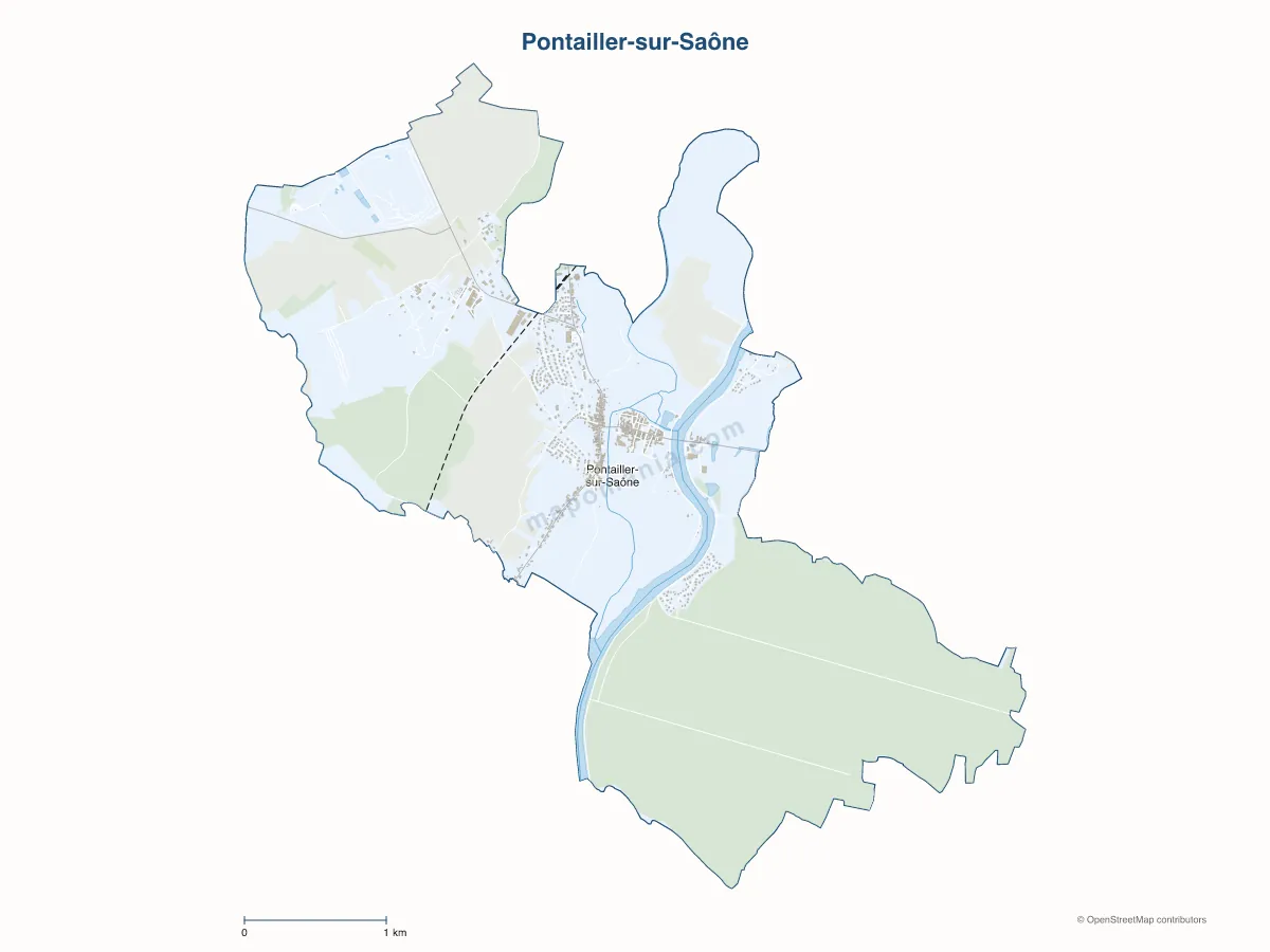 Carte de Pontailler-sur-Saône à personnaliser