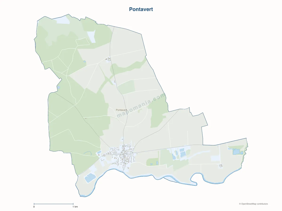 Carte de Pontavert à personnaliser