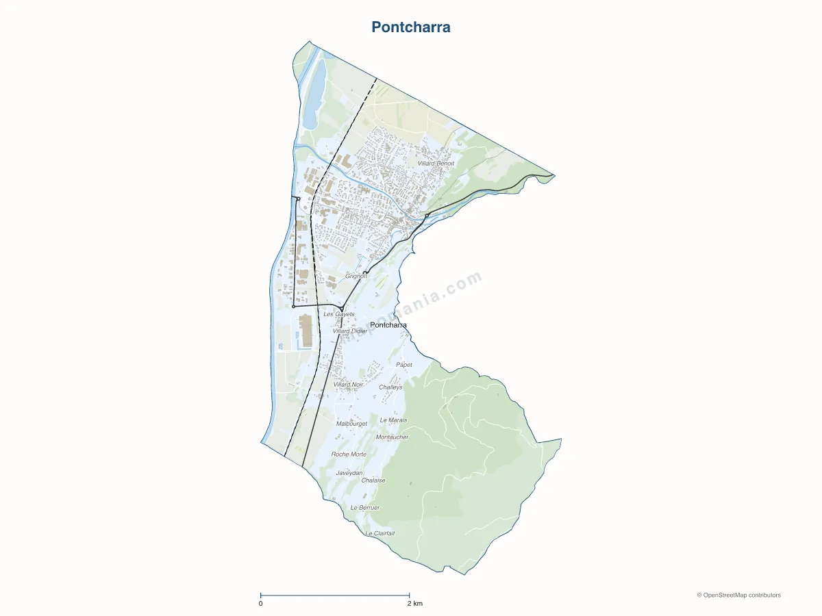 Carte de Pontcharra à personnaliser