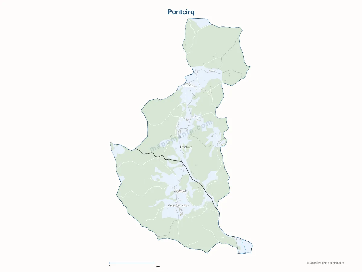 Carte de Pontcirq à personnaliser