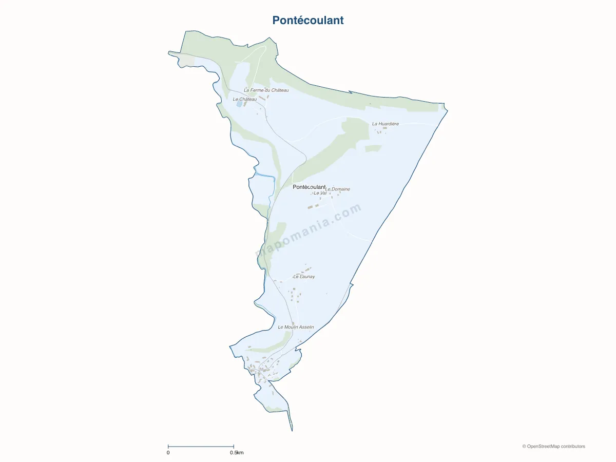 Carte de Pontécoulant à personnaliser