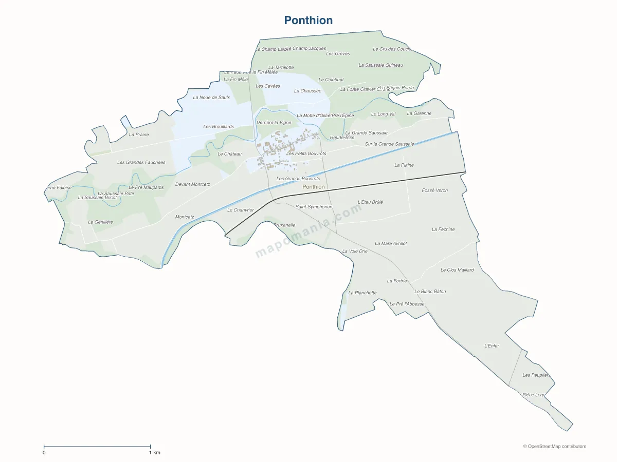 Carte de Ponthion à personnaliser