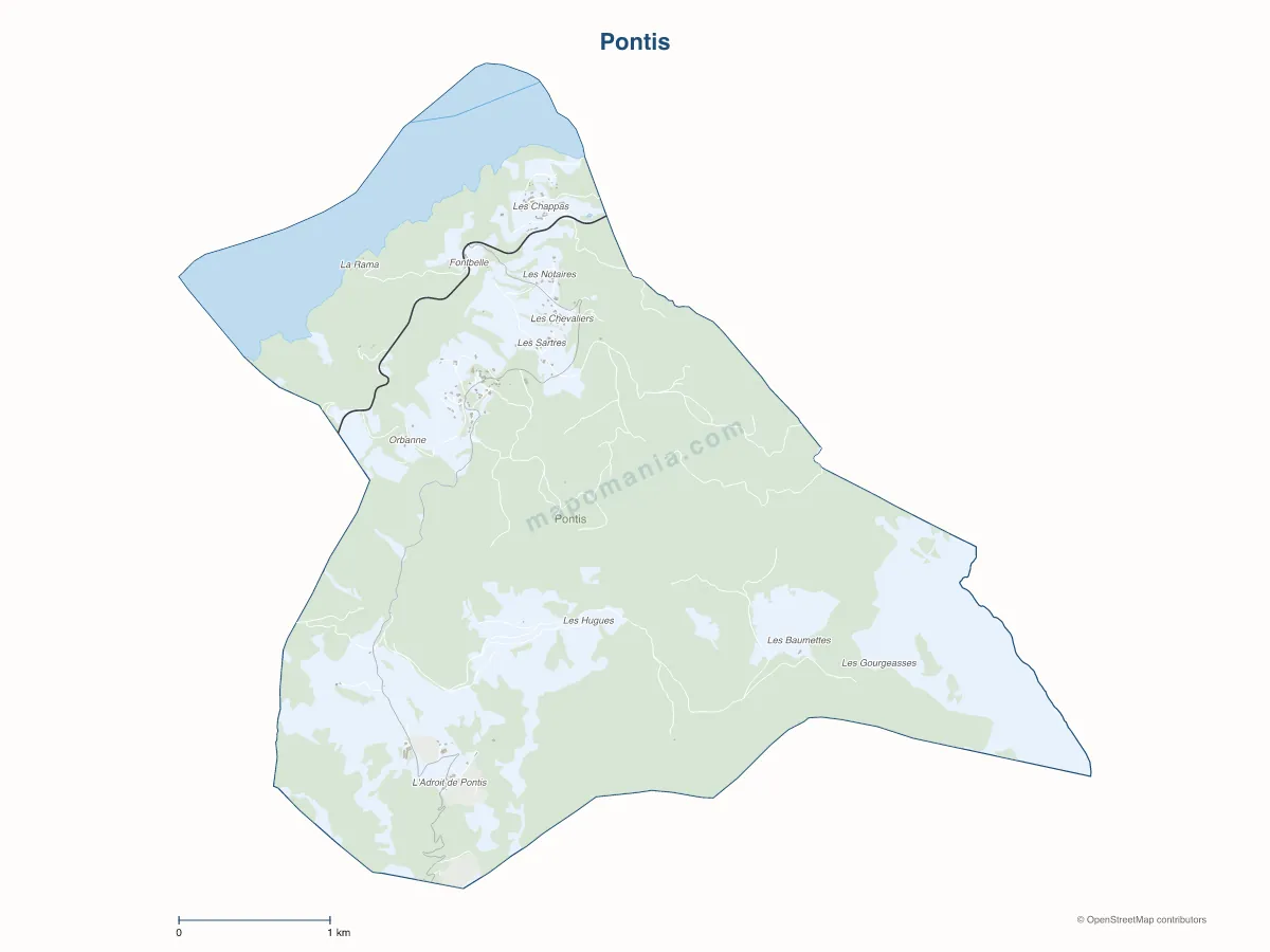 Carte de Pontis à personnaliser