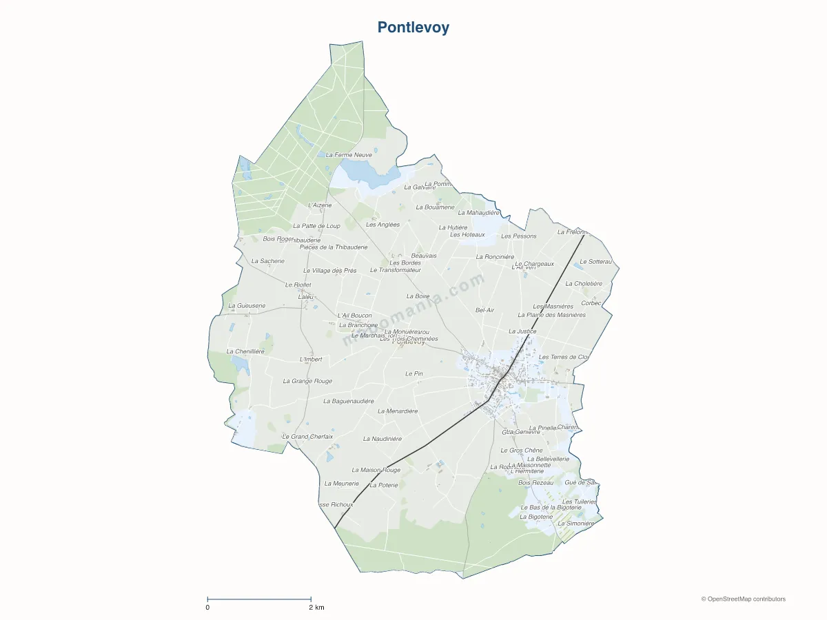 Carte de Pontlevoy à personnaliser