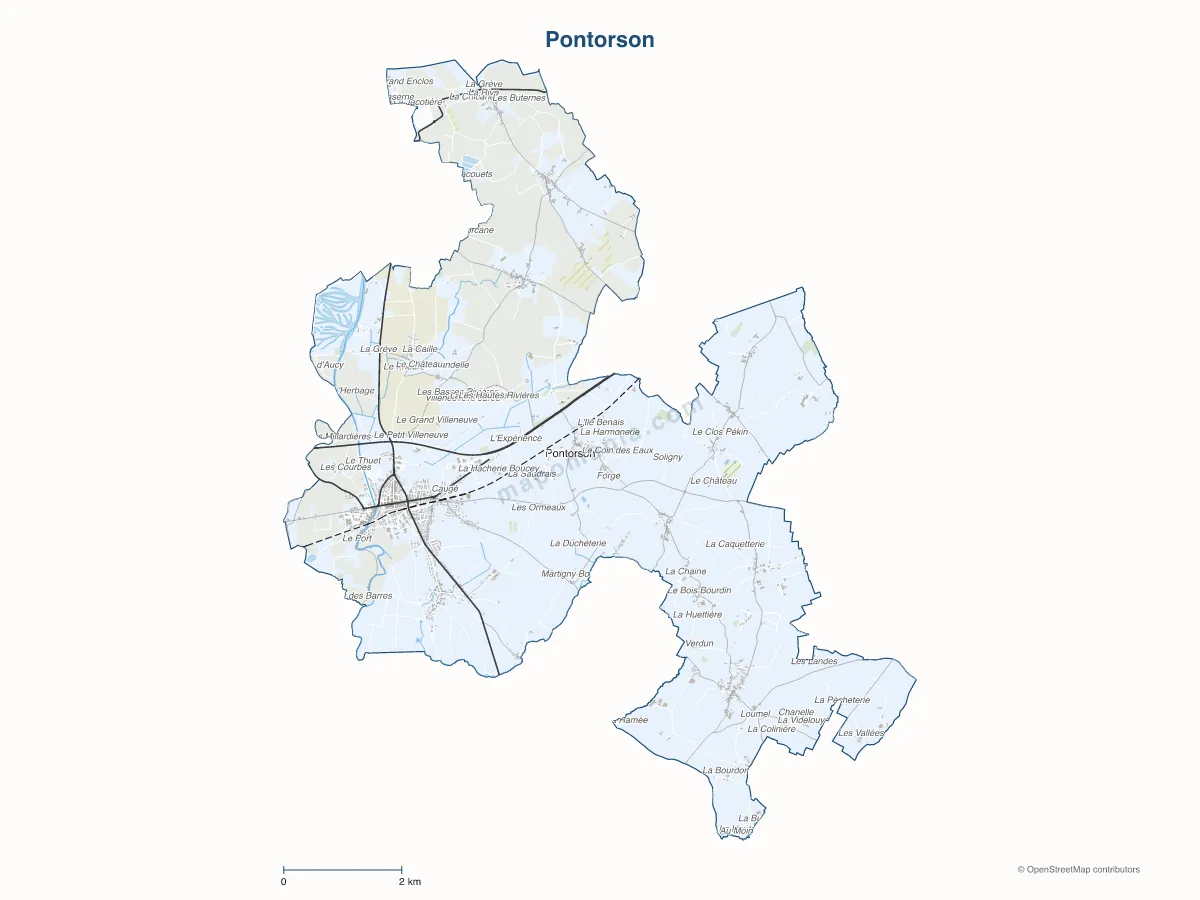 Carte de Pontorson à personnaliser