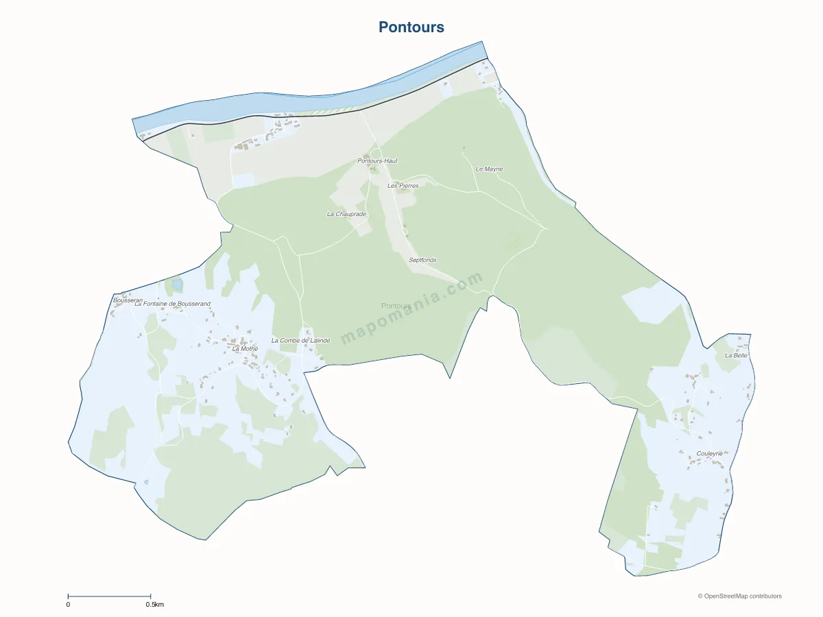 Carte de Pontours à personnaliser