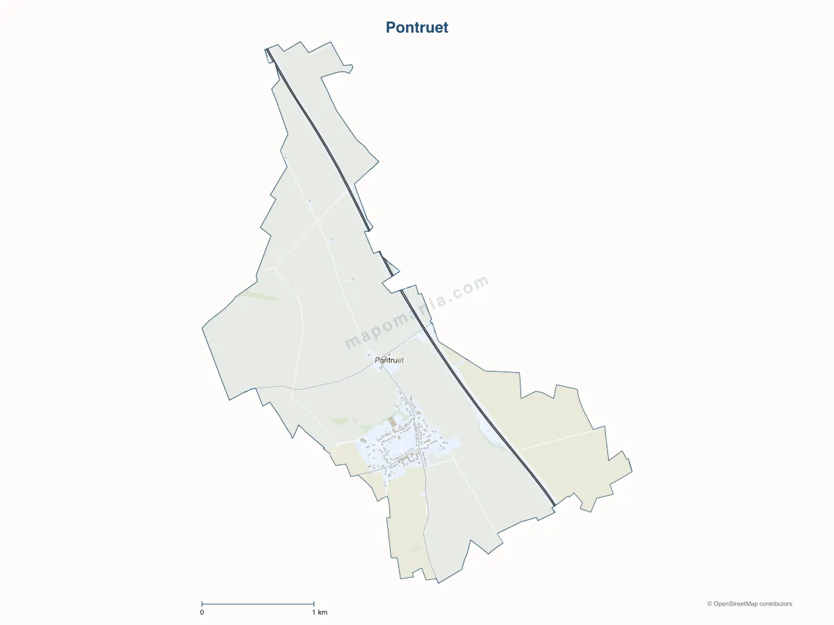 Carte de Pontruet à personnaliser