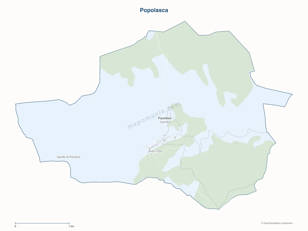 Carte de Popolasca à personnaliser