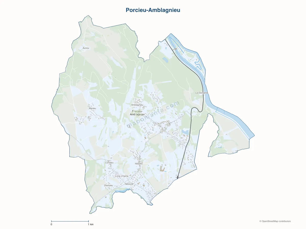Carte de Porcieu-Amblagnieu à personnaliser