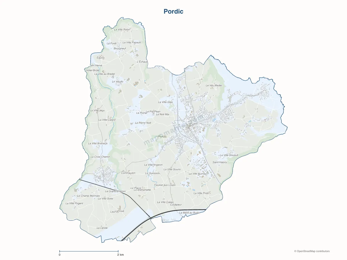 Carte de Pordic à personnaliser