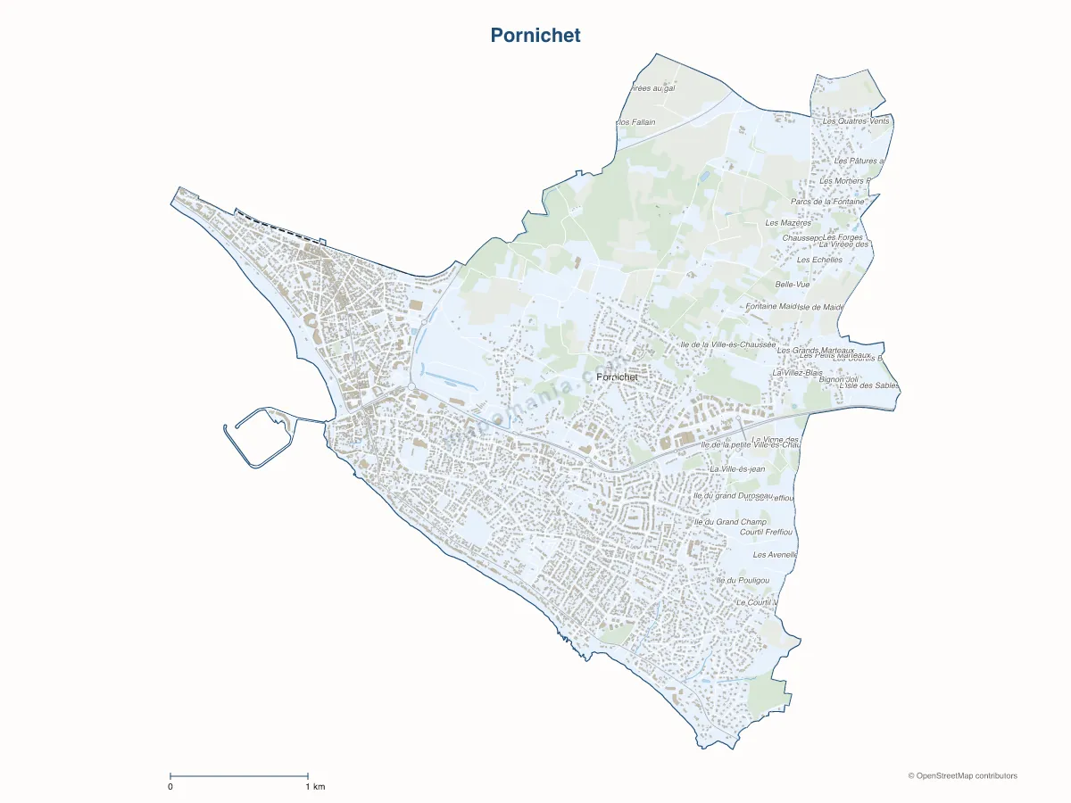 Carte de Pornichet à personnaliser