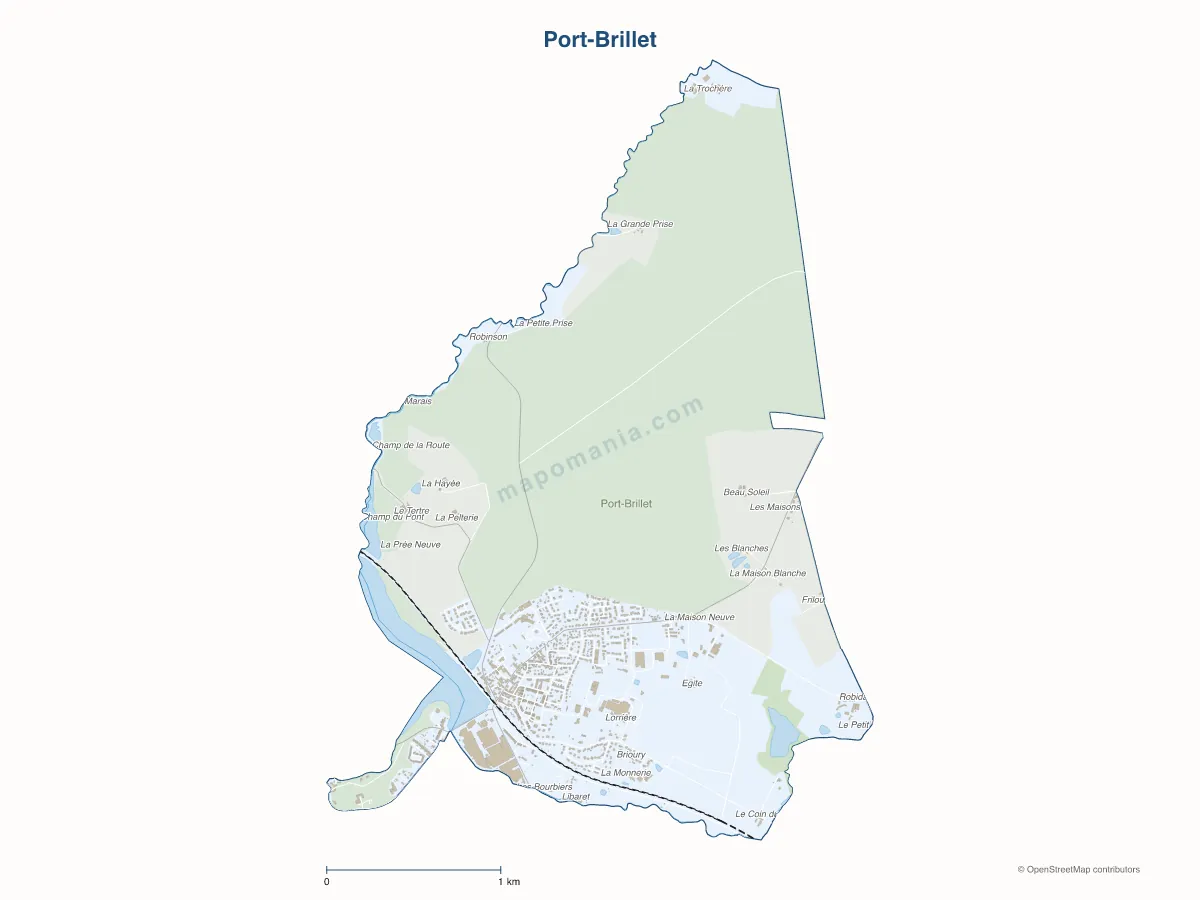 Carte de Port-Brillet à personnaliser