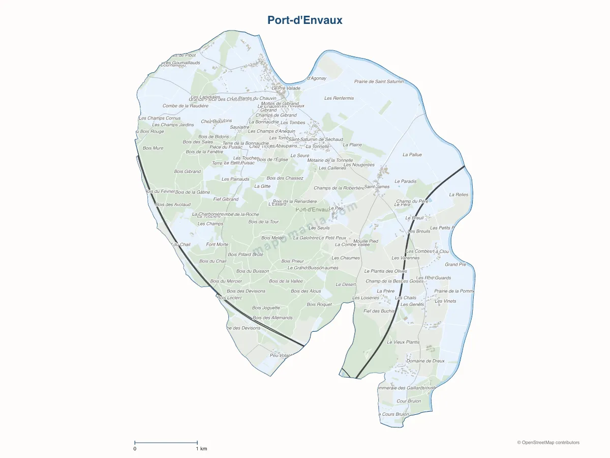 Carte de Port-d'Envaux à personnaliser