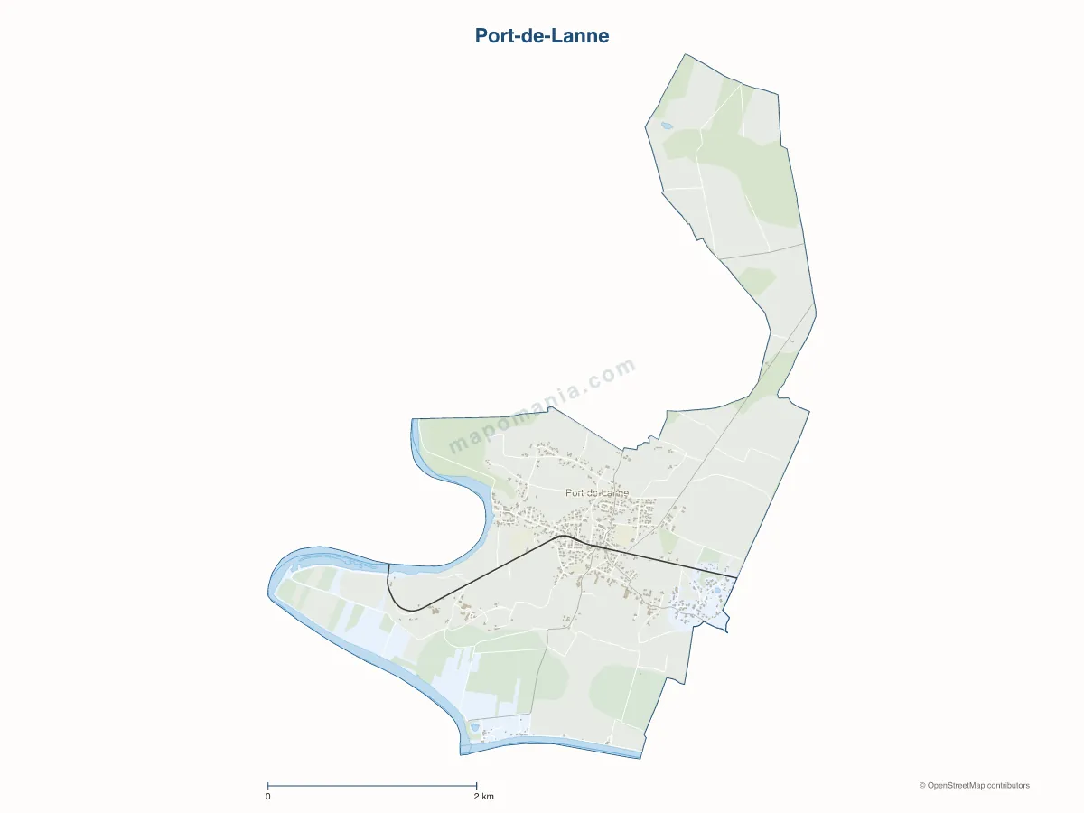Carte de Port-de-Lanne à personnaliser