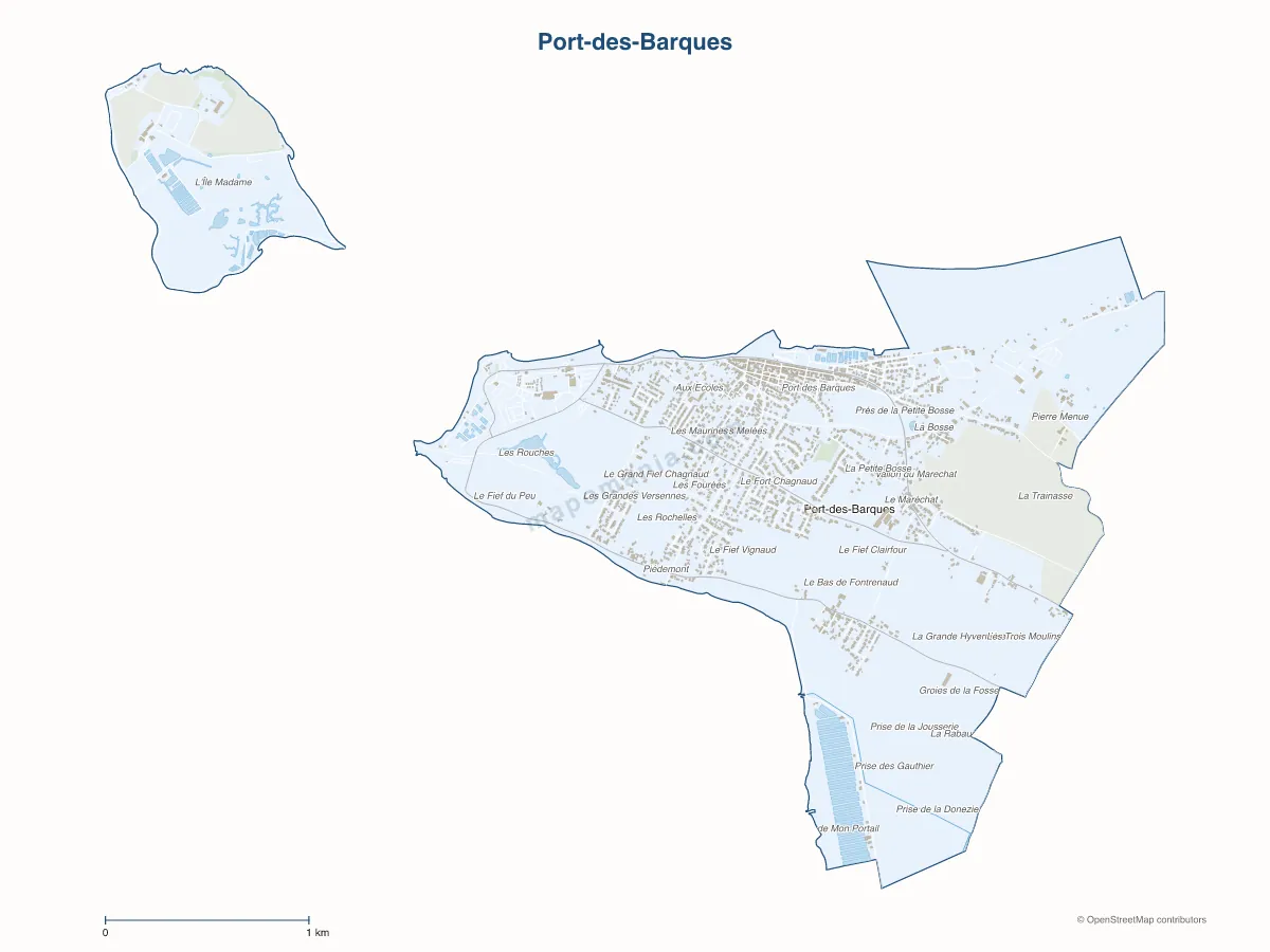 Carte de Port-des-Barques à personnaliser