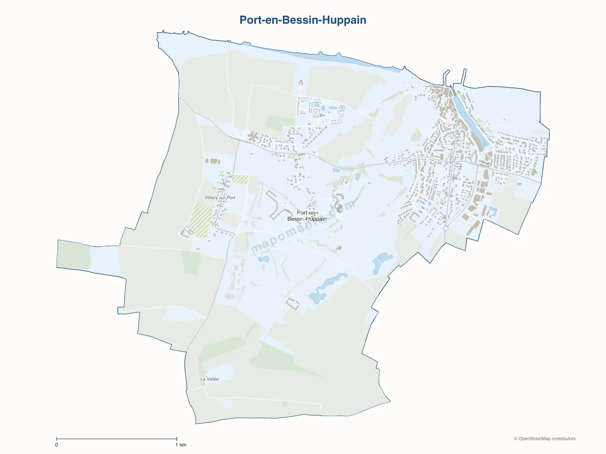 Carte de Port-en-Bessin-Huppain à personnaliser
