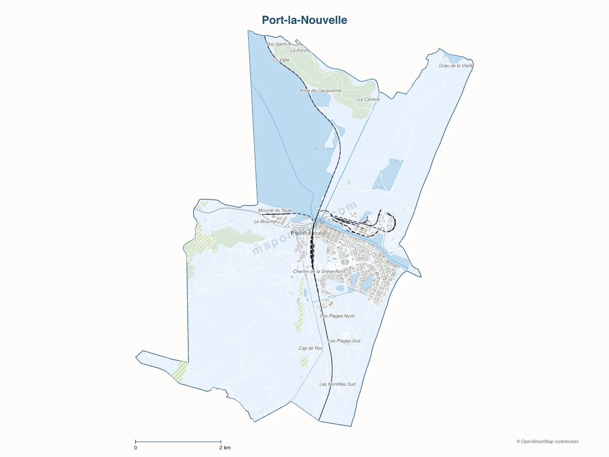 Carte de Port-la-Nouvelle à personnaliser