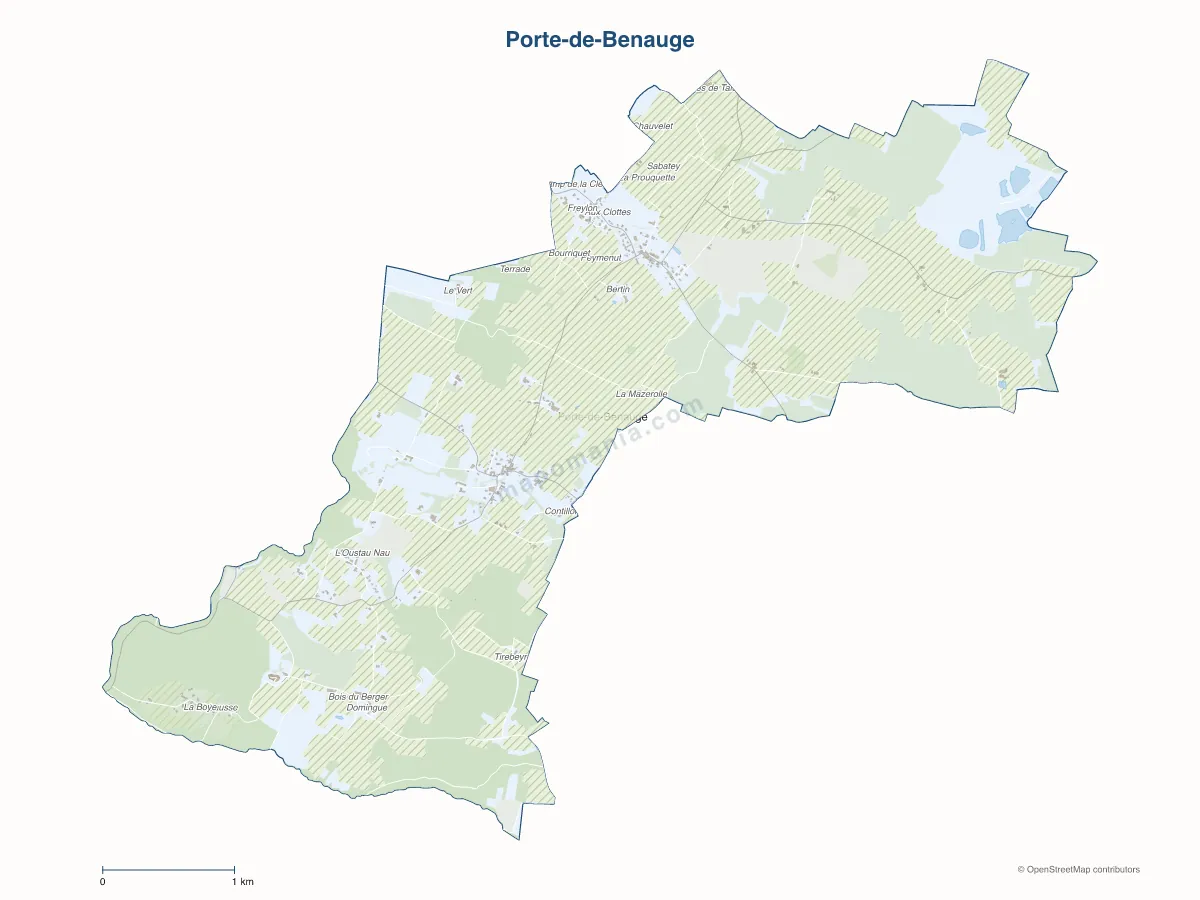Carte de Porte-de-Benauge à personnaliser