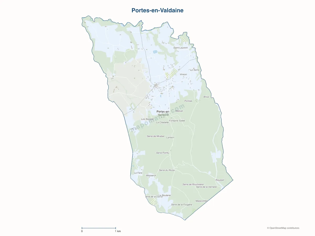 Carte de Portes-en-Valdaine à personnaliser