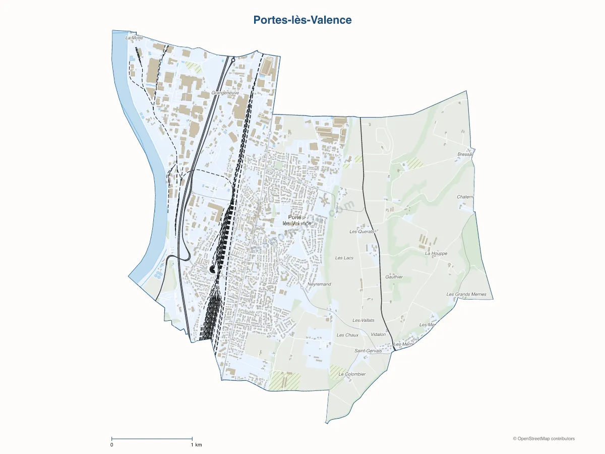 Carte de Portes-lès-Valence à personnaliser