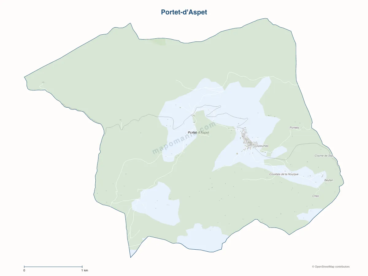 Carte de Portet-d'Aspet à personnaliser