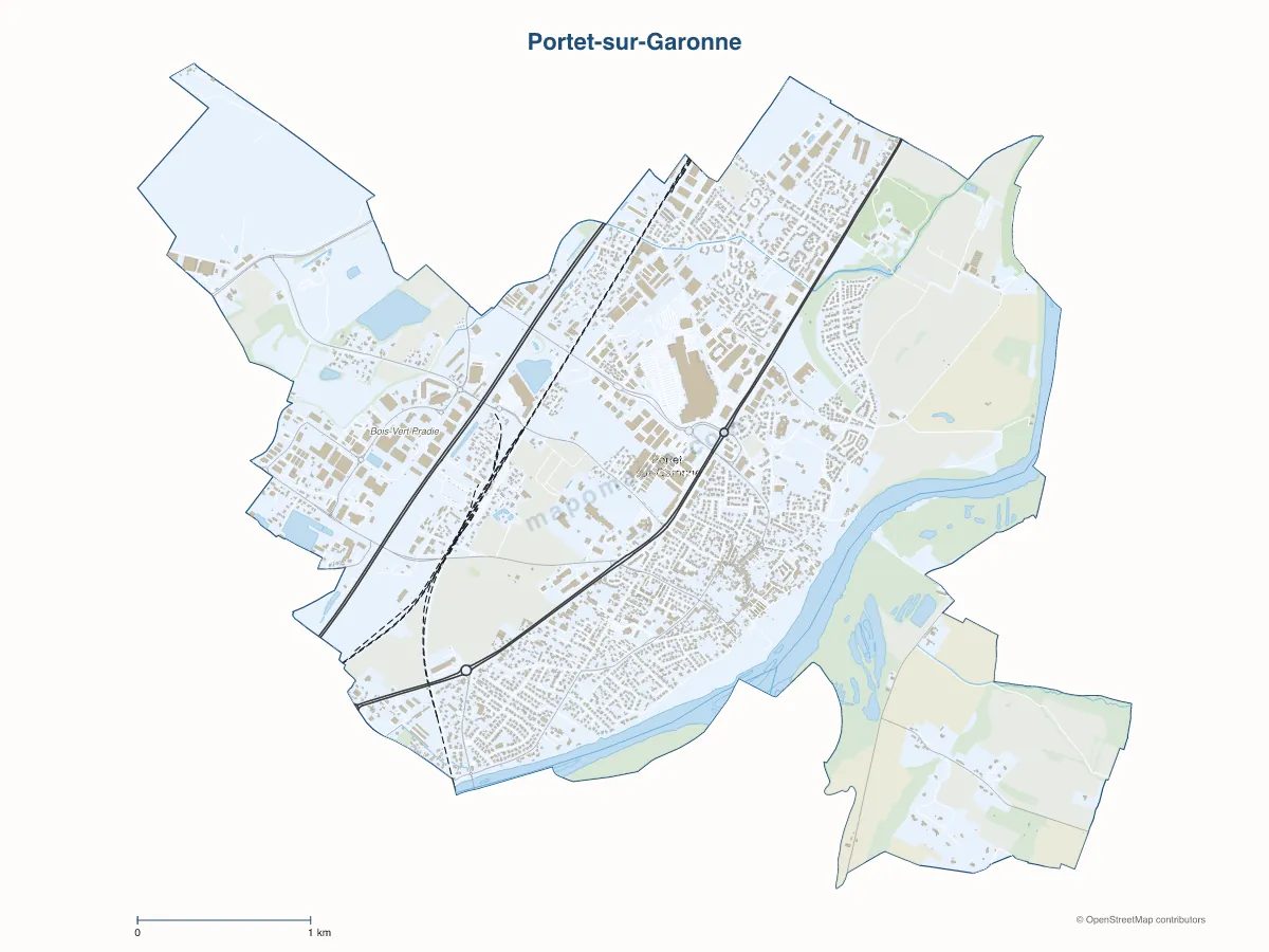 Carte de Portet-sur-Garonne à personnaliser