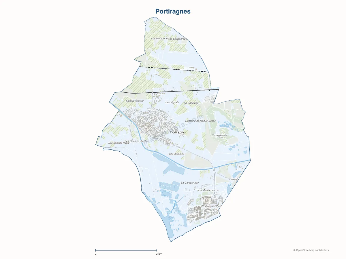 Carte de Portiragnes à personnaliser