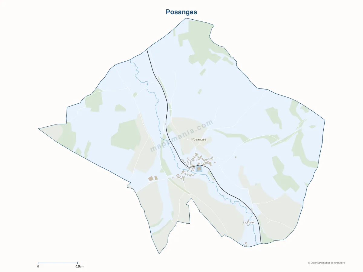 Carte de Posanges à personnaliser