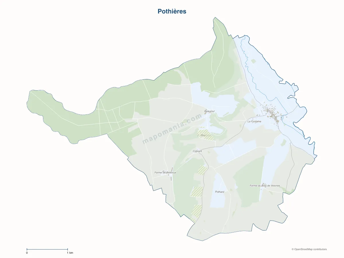 Carte de Pothières à personnaliser