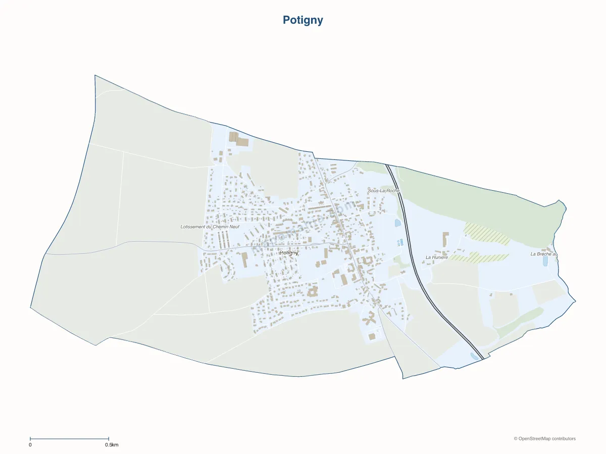 Carte de Potigny à personnaliser