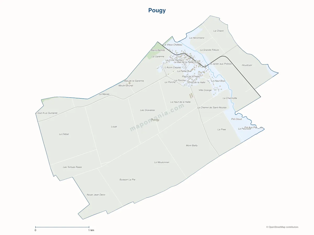 Carte de Pougy à personnaliser
