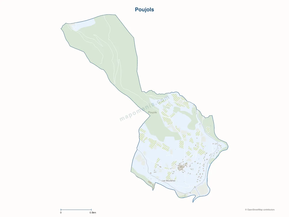 Carte de Poujols à personnaliser